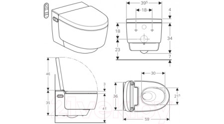 Унитаз подвесной Geberit AquaClean Mera Comfort 146.214.11.1