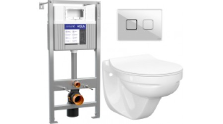 Унитаз подвесной с инсталляцией Керамин Гранд R Slim + Aqua Prime P 50Z А63476 + 63530