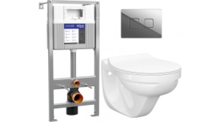 Унитаз подвесной с инсталляцией Керамин Гранд R Slim + Aqua Prime P 50Z А63476 + 63531