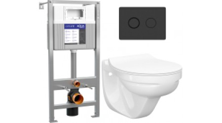 Унитаз подвесной с инсталляцией Керамин Гранд R Slim + Aqua Prime P 50Z А63476 + 63839