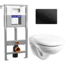 Унитаз подвесной с инсталляцией Керамин Гранд R + Aqua Prime P 50Z А63476 + P-BU-ACN-CIR-PN/Bl/Gl