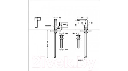 Смеситель Bravat ARC F16061K-2-ENG (черный) 