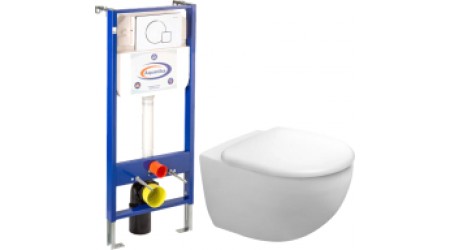 Унитаз подвесной с инсталляцией Duravit Architec Rimless 45720900A1 + 10.702.450.02.10