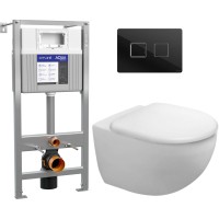 Унитаз подвесной с инсталляцией Duravit Architec Rimless 45720900A1 + 50Z/А63476 + 63529