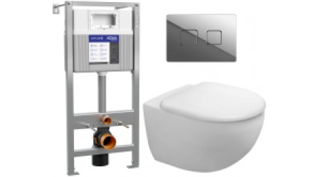 Унитаз подвесной с инсталляцией Duravit Architec Rimless 45720900A1 + 50Z/А63476 + 63531