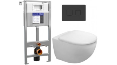 Унитаз подвесной с инсталляцией Duravit Architec Rimless 45720900A1 + 50Z/А63476 + 63838