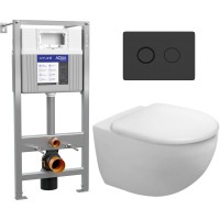 Унитаз подвесной с инсталляцией Duravit Architec Rimless 45720900A1 + 50Z/А63476 + 63839