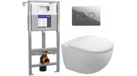 Унитаз подвесной с инсталляцией Duravit Architec Rimless 45720900A1 + 50Z/А63476 + P-BU-ACN-CIR/Cg
