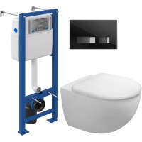Унитаз подвесной с инсталляцией Duravit Architec Rimless 45720900A1 + S-IN-MZ-VECTOR + P-BU-MOV/Blg/Gl