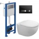 Унитаз подвесной с инсталляцией Duravit Architec Rimless 45720900A1 + S-IN-MZ-VECTOR + P-BU-MOV/Blg/Gl