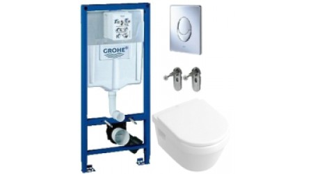 Унитаз подвесной с инсталляцией Villeroy & Boch Architectura 5684-H1-01 + 38721001