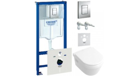 Унитаз подвесной с инсталляцией Villeroy & Boch Architectura 5684-H1-01 + 38775001