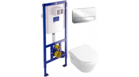 Унитаз подвесной с инсталляцией Villeroy & Boch Architectura 5684-H1-01 + 92246100 + 92249061