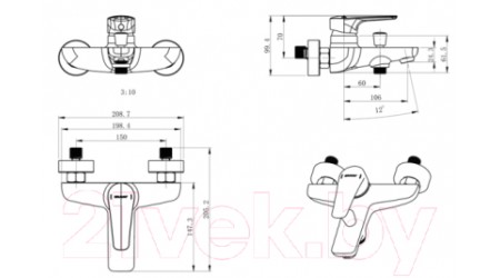 Смеситель Bravat Arden F6351385CP-01-RUS 