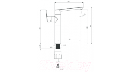 Смеситель Deante Arnika Titanium BQA D21K 