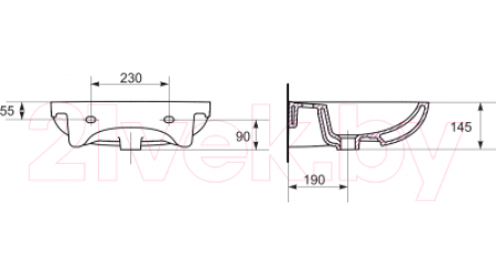 Умывальник Cersanit Arteco 50
