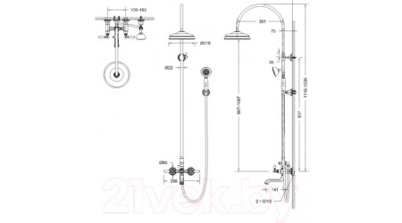 Душевая система Bravat Art F65193CP-A2