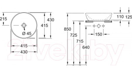 Умывальник Villeroy & Boch Artis CeramicPlus 417943R1 (белый)