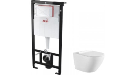 Унитаз подвесной с инсталляцией Aquanet Atago 2.0 W 243548 + AM101/1120 (с сиденьем)