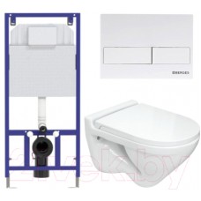 Унитаз подвесной с инсталляцией Sanita Luxe Attica SL DM ATCSLWH0104 + 525 040000 + L4 040014