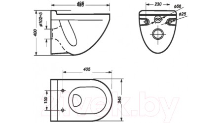 Унитаз подвесной с инсталляцией Sanita Luxe Attica SL DM ATCSLWH0104 + 525 040000 + L4 040014
