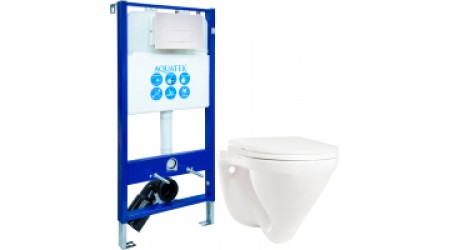 Унитаз подвесной с инсталляцией Sanita Luxe Attica SL DM ATCSLWH0104 + INS-0000003