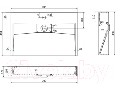 Умывальник Mexen Ava MEX-23017001