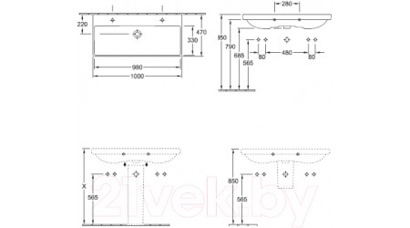 Умывальник Villeroy & Boch Avento 4156-A5-01