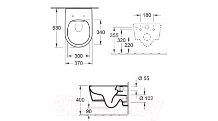 Унитаз подвесной Villeroy & Boch Avento 5656-RS-01