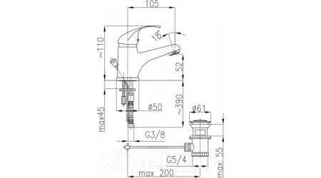 Смеситель Armatura Azuryt 5512-825-00/5512-824-00 
