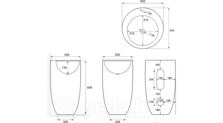 Умывальник CeramaLux B133B