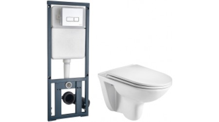 Унитаз подвесной с инсталляцией WeltWasser Baarbach 004 GL-WT + Marberg 410 RD