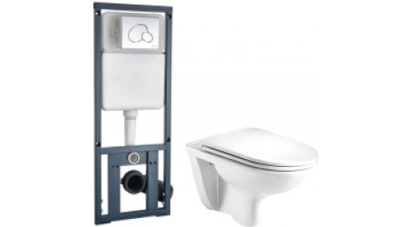 Унитаз подвесной с инсталляцией WeltWasser Baarbach 004 GL-WT + Marberg 410 SE