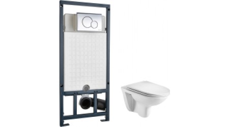 Унитаз подвесной с инсталляцией WeltWasser Baarbach 004 GL-WT + Marberg 507 RD