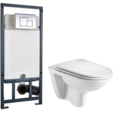 Унитаз подвесной с инсталляцией WeltWasser Baarbach 004 GL-WT + Marberg 507 SE