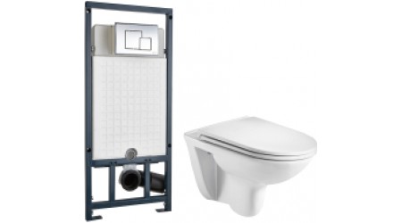 Унитаз подвесной с инсталляцией WeltWasser Baarbach 004 GL-WT + Marberg 507 SE