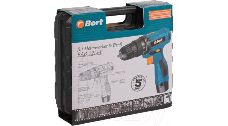 Аккумуляторная дрель-шуруповерт Bort BAB-12Li-P (93412475)