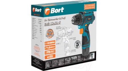 Аккумуляторная дрель-шуруповерт Bort BAB-12x2Li-F (93413083)