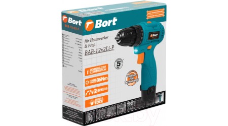 Аккумуляторная дрель-шуруповерт Bort BAB-12X2LI-P (93414011)
