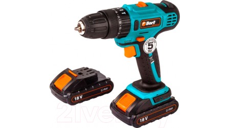 Аккумуляторная дрель-шуруповерт Bort BAB-18Ix2Li-FD (91275998)