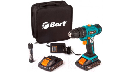 Аккумуляторная дрель-шуруповерт Bort BAB-18Ix2Li-FD (91275998)