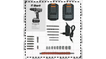 Аккумуляторная дрель-шуруповерт Bort BAB-20x2Li-XDK (93413496)
