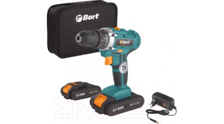 Аккумуляторная дрель-шуруповерт Bort BAB-24Ux2Li-FDK (91279934)