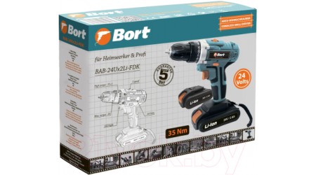 Аккумуляторная дрель-шуруповерт Bort BAB-24Ux2Li-FDK (91279934)