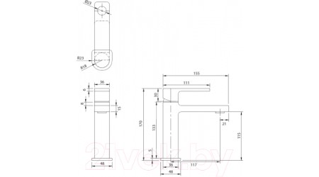 Смеситель Omnires BARETTIBA7810CHR 