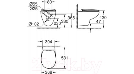 Унитаз подвесной GROHE Bau 39351000