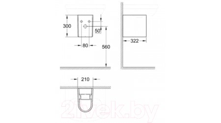 Полупьедестал GROHE Bau Ceramic 39201000