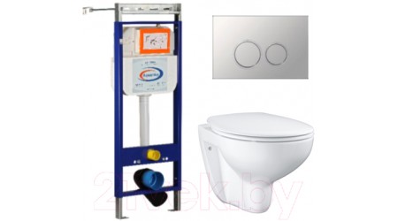 Унитаз подвесной с инсталляцией GROHE Bau Ceramic 39351000 + 10.702.45B.02.19 (с микролифтом)