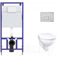 Унитаз подвесной с инсталляцией GROHE Bau Ceramic 39351000 МЛ + Novum 525 040000 + D3 040033