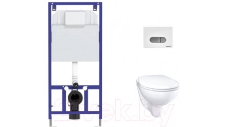 Унитаз подвесной с инсталляцией GROHE Bau Ceramic 39351000 МЛ + Novum 525 040000 + D7 040037